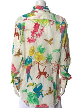 Etro Floral Print Long Sleeve Button-Up Top