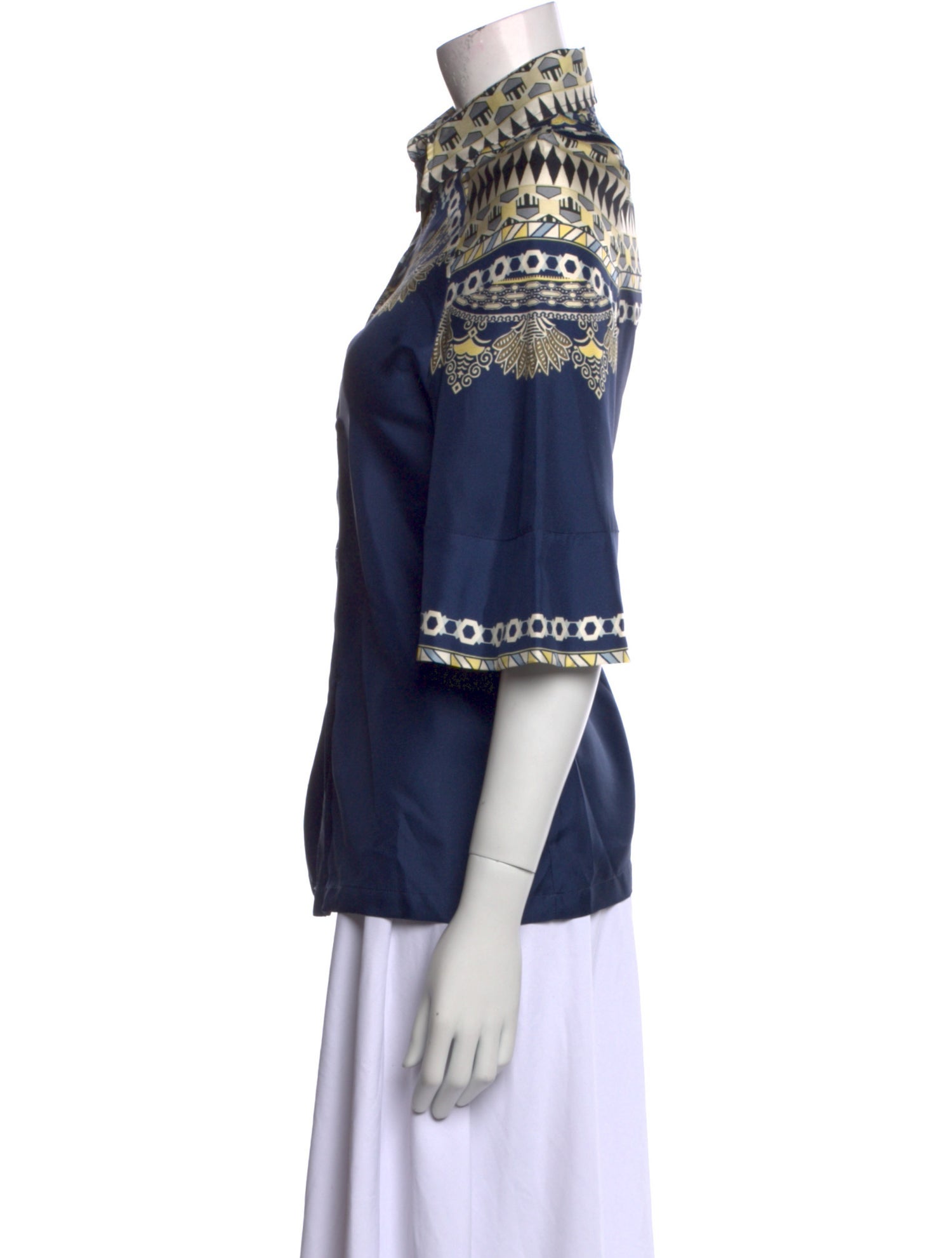 Etro Silk Three-Quarter Sleeve Blouse