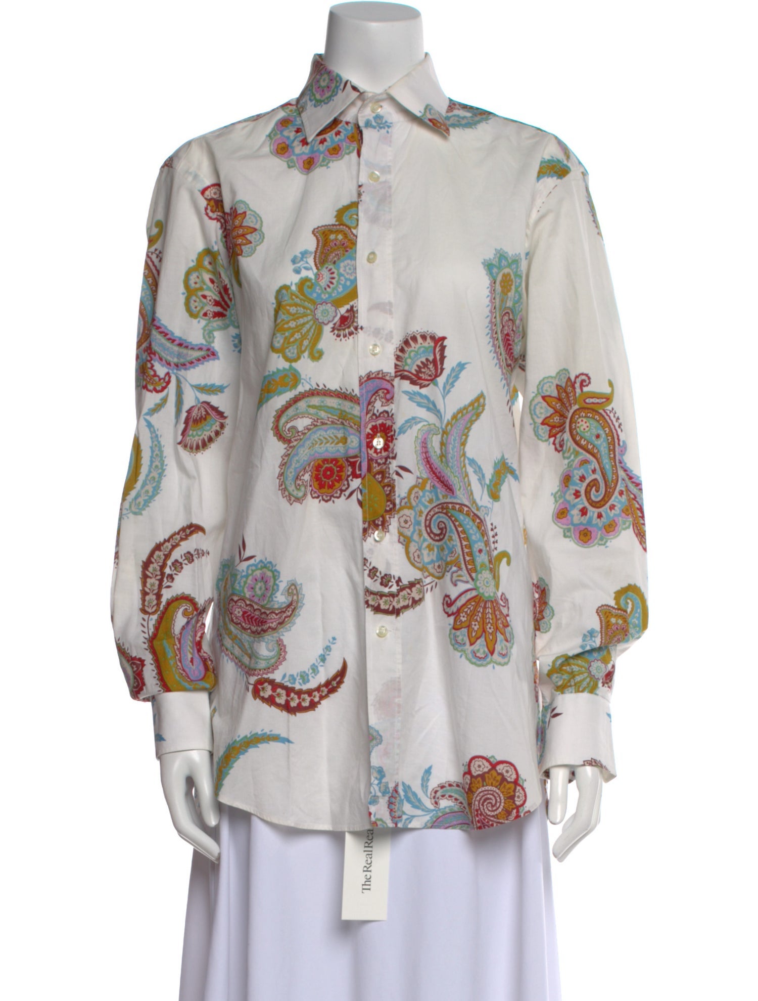 Etro Paisley Print Long Sleeve Button-Up Top