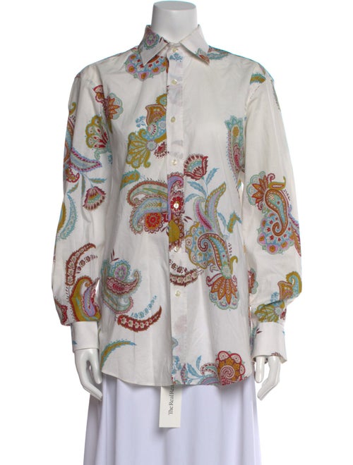 Etro Paisley Print Long Sleeve Button-Up Top