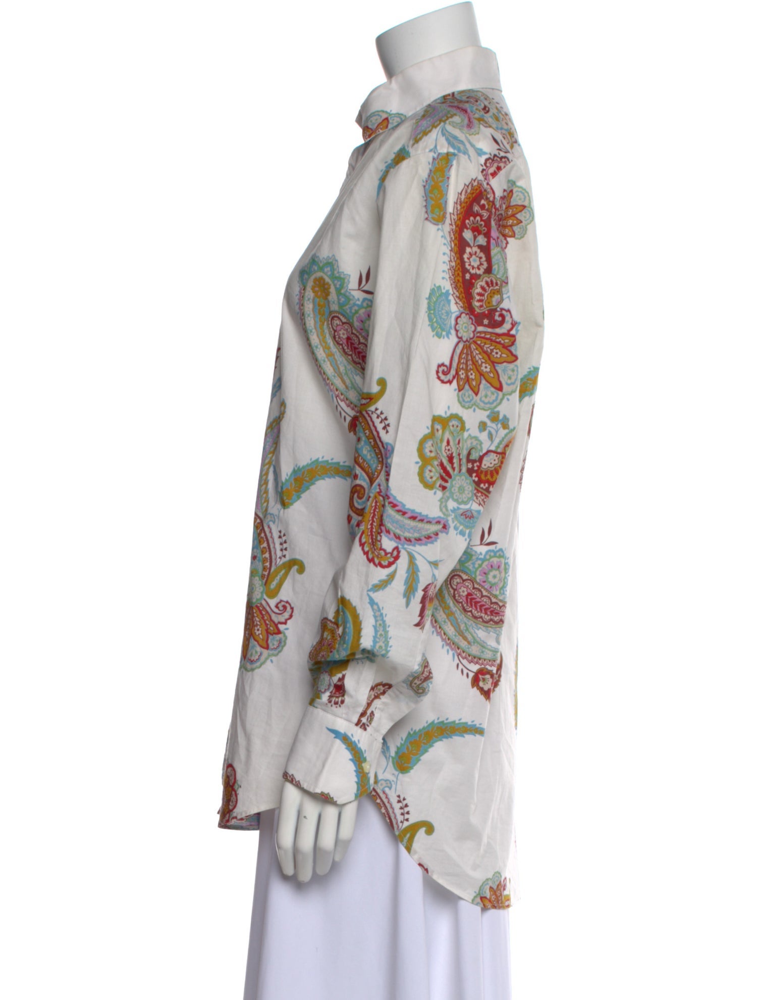 Etro Paisley Print Long Sleeve Button-Up Top