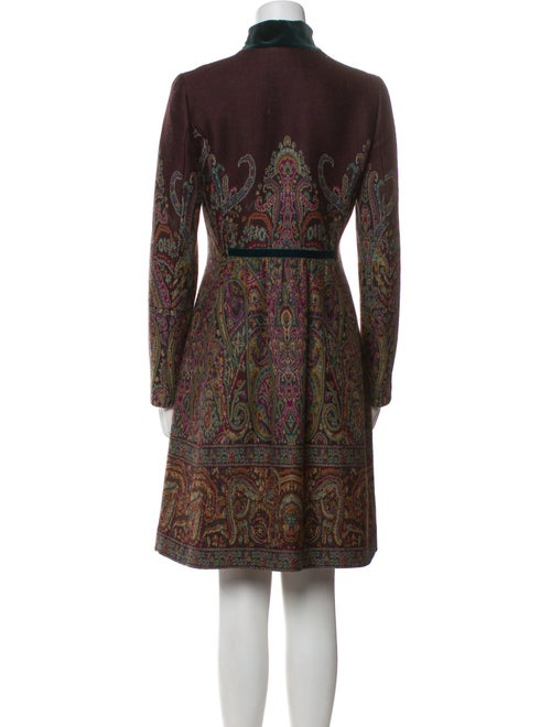 Etro Wool Animal Print Trench Coat