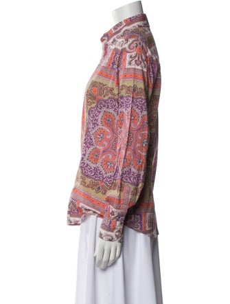 Etro Paisley Print Long Sleeve Button-Up Top