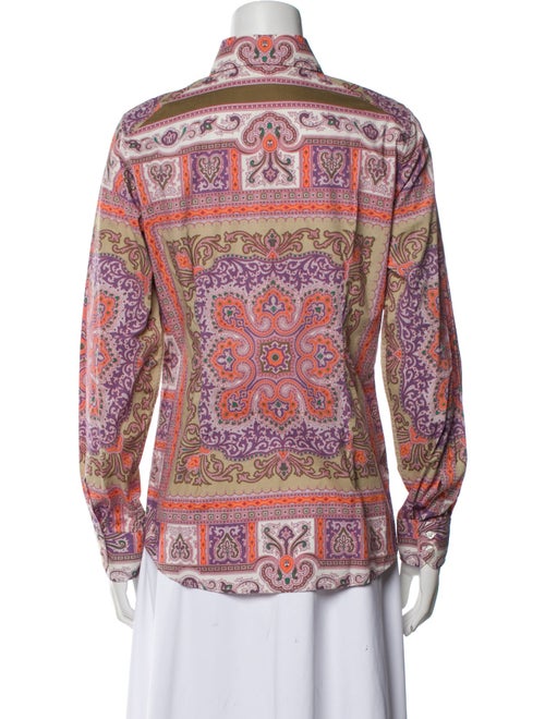 Etro Paisley Print Long Sleeve Button-Up Top