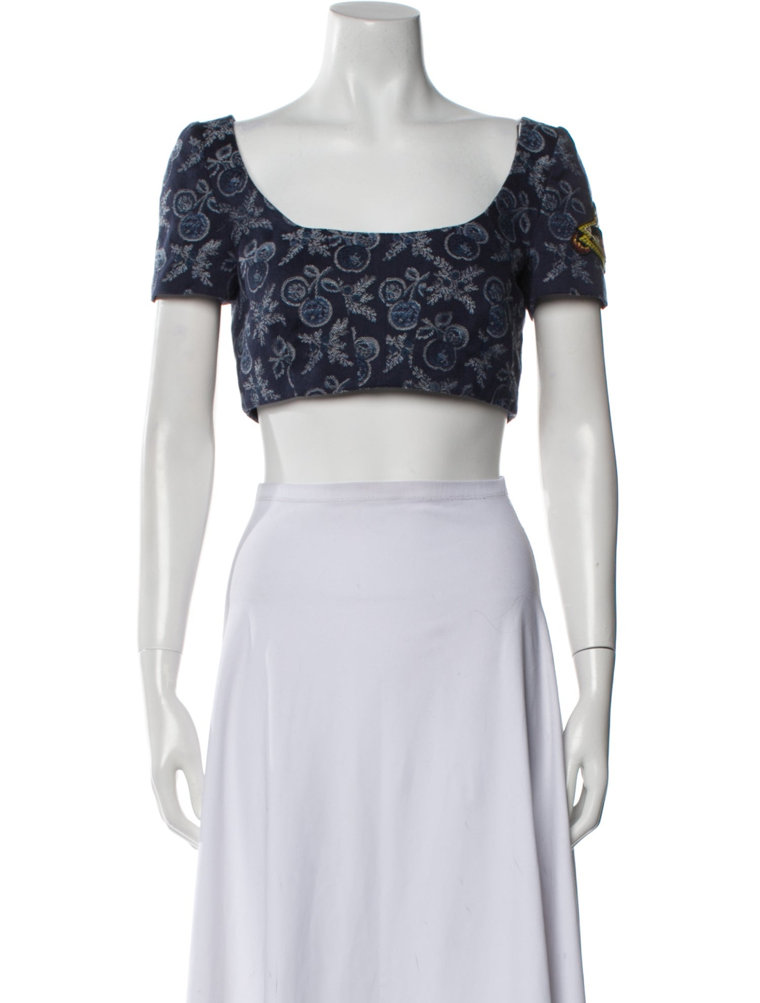 Etro Printed Square Neckline Crop Top w/ Tags
