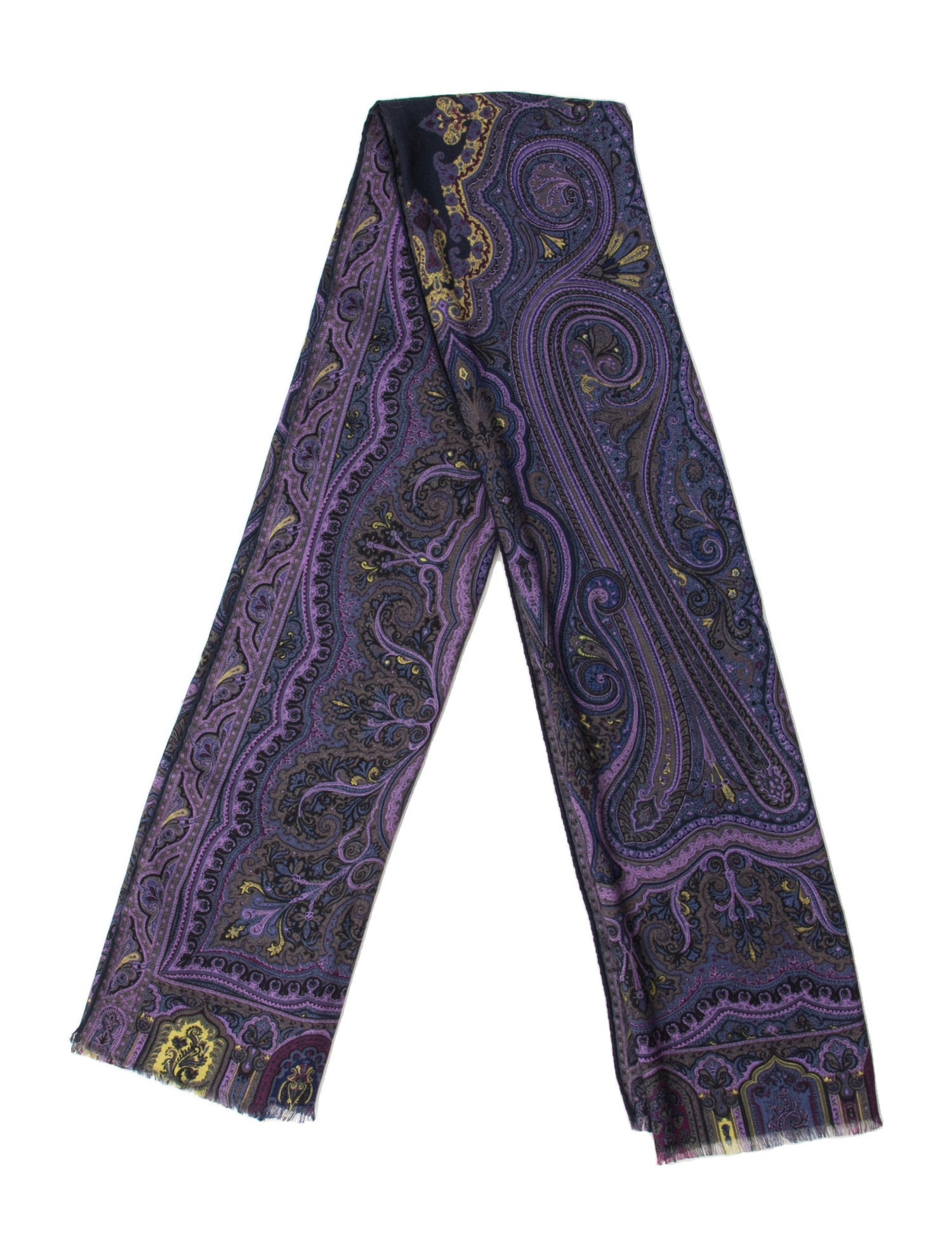 Etro Wool Paisley Print Scarf