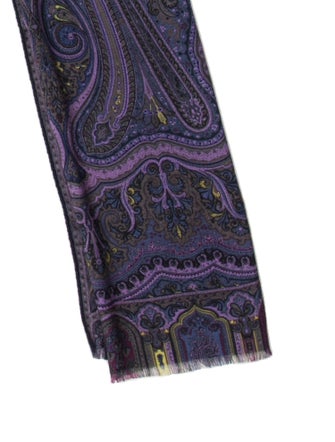 Etro Wool Paisley Print Scarf