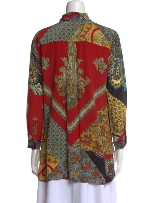 Etro Silk Paisley Print Button-Up Top