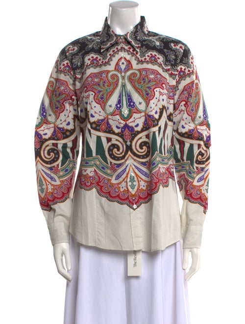 Etro Paisley Print Long Sleeve Button-Up Top