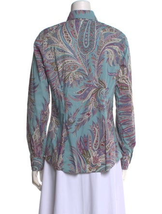 Etro Paisley Print Long Sleeve Button-Up Top