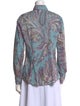 Etro Paisley Print Long Sleeve Button-Up Top