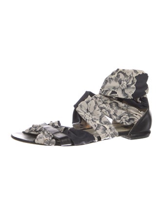 Etro Leather Printed Slingback Sandals