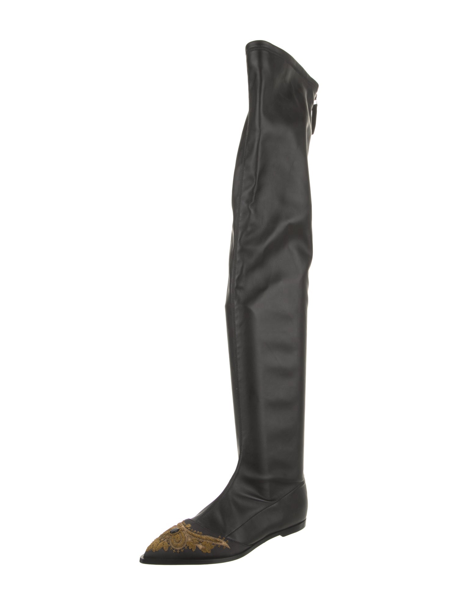 Etro Leather Embroidered Accent Boots