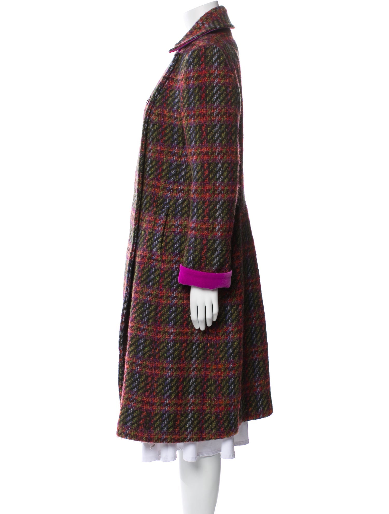 Etro Wool Plaid Print Peacoat