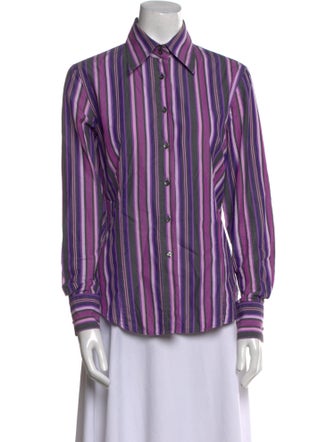 Etro Striped Long Sleeve Button-Up Top