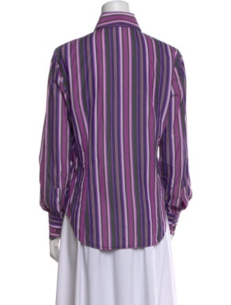 Etro Striped Long Sleeve Button-Up Top