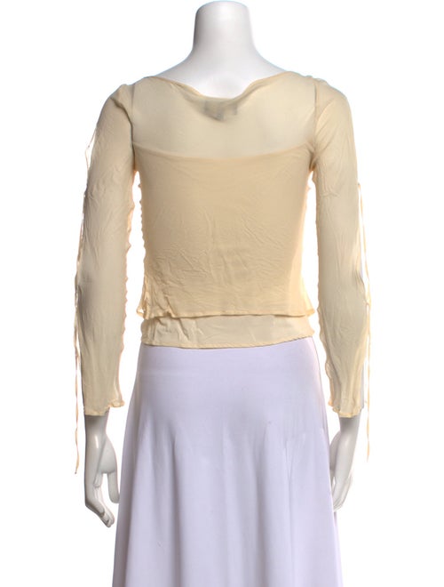 Etro Silk Bateau Neckline Crop Top