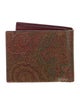 Etro Leather Paisley Print Bifold Wallet