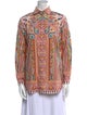 Etro Printed Three-Quarter Sleeve Button-Up Top