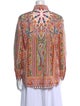 Etro Printed Three-Quarter Sleeve Button-Up Top