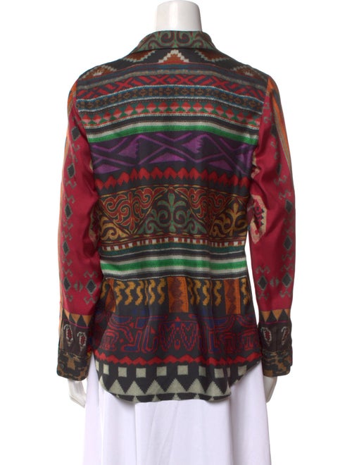 Etro Printed Long Sleeve Button-Up Top