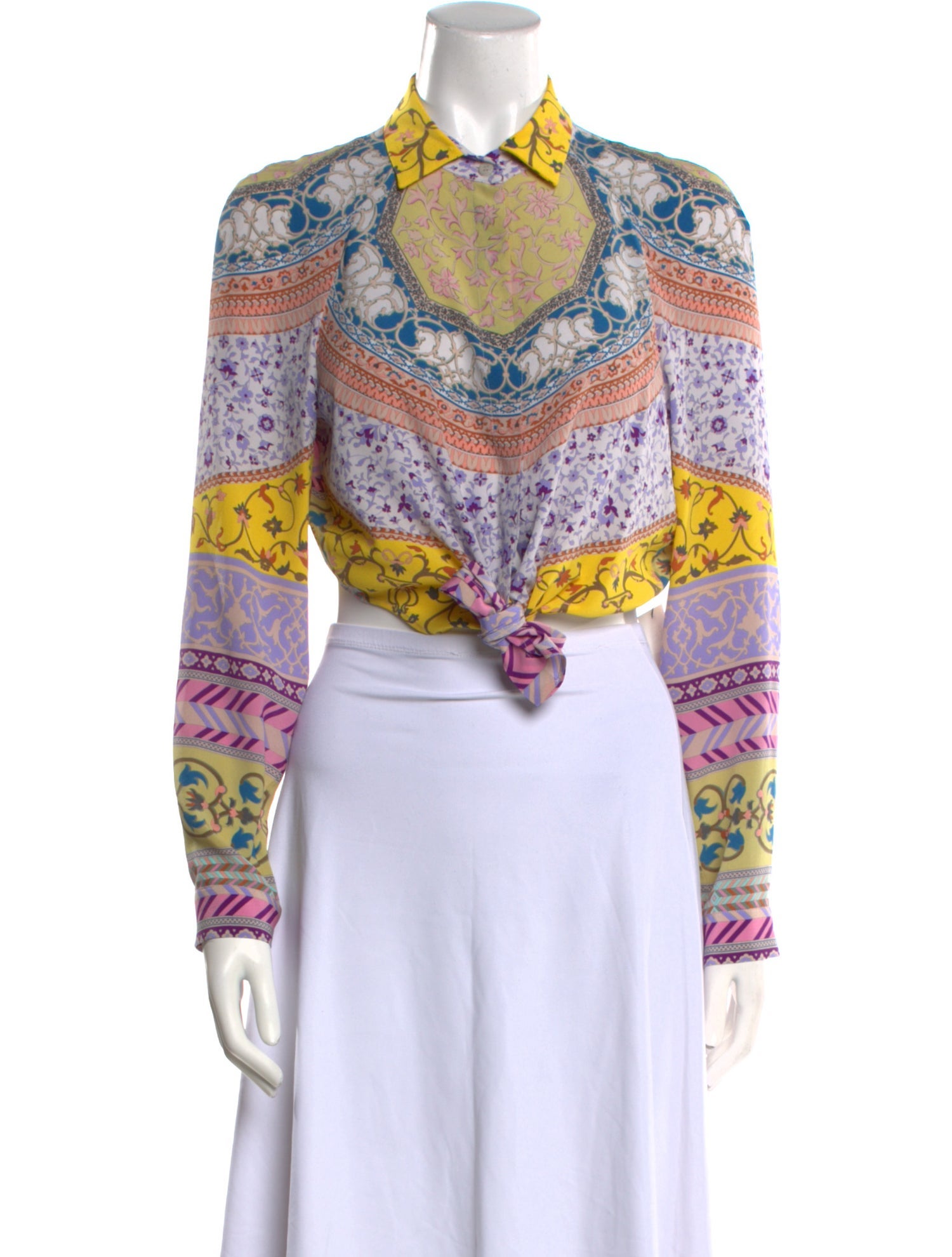 Etro Silk Paisley Print Crop Top