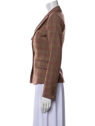 Etro Wool Plaid Print Blazer