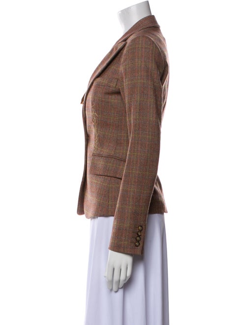 Etro Wool Plaid Print Blazer