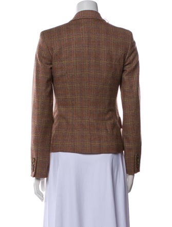 Etro Wool Plaid Print Blazer