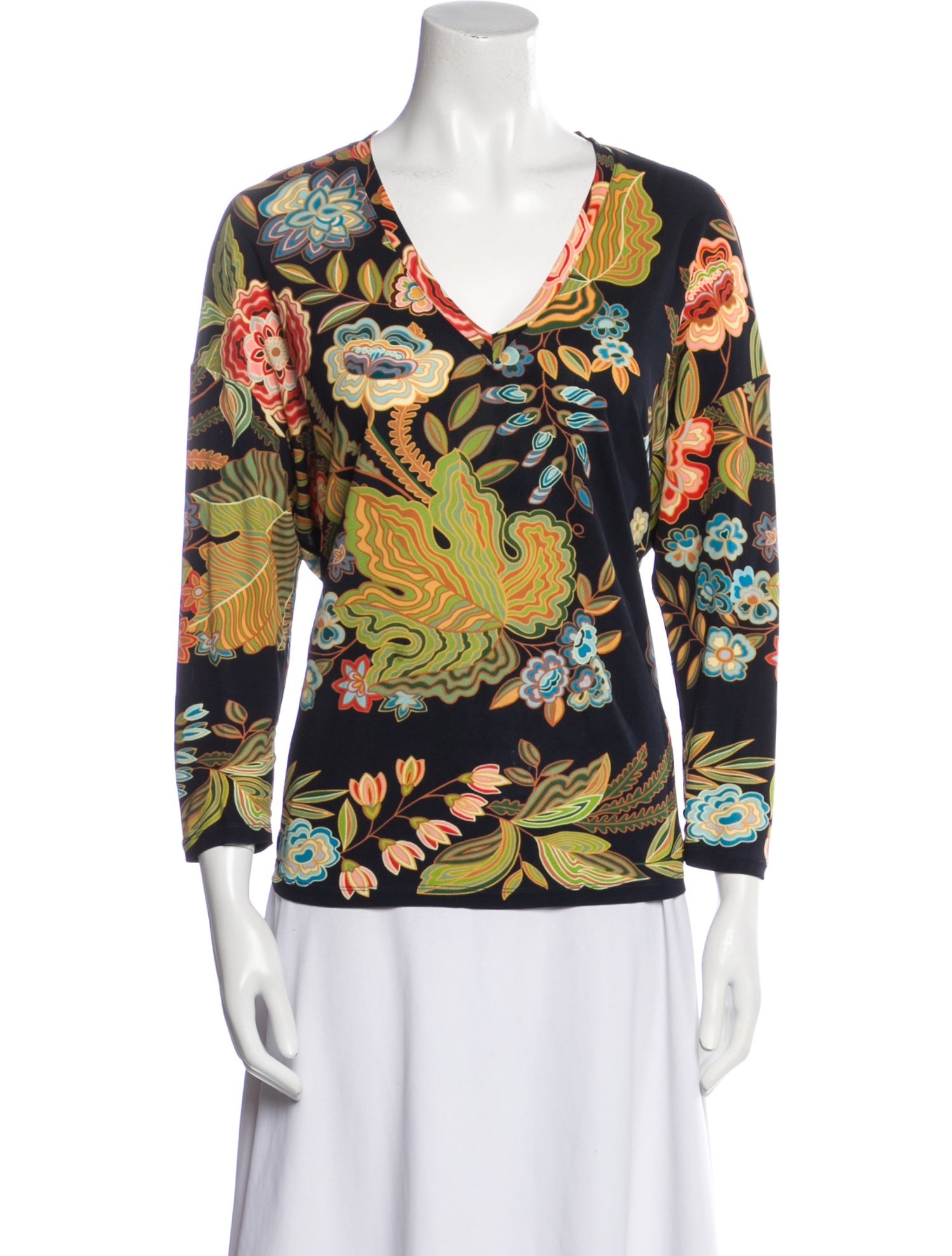 Etro Silk Floral Print Top