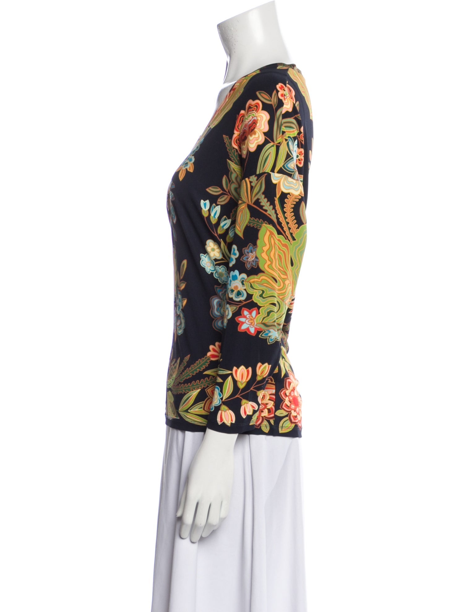 Etro Silk Floral Print Top