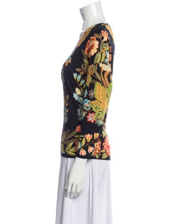 Etro Silk Floral Print Top