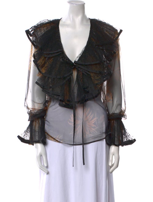 Etro Printed V-Neck Blouse