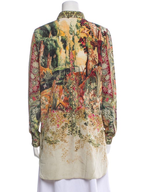 Etro Silk Floral Print Button-Up Top