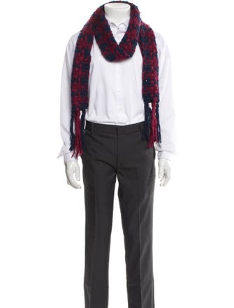 Etro Mohair Houndstooth Print Scarf