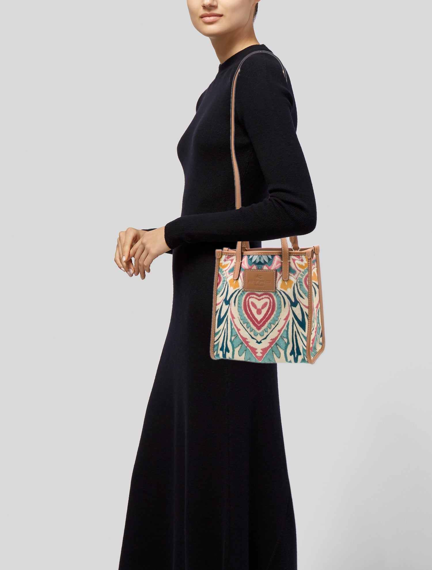 Etro Canvas Top Handle Bag