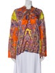 Etro Paisley Print Mock Neck Blouse