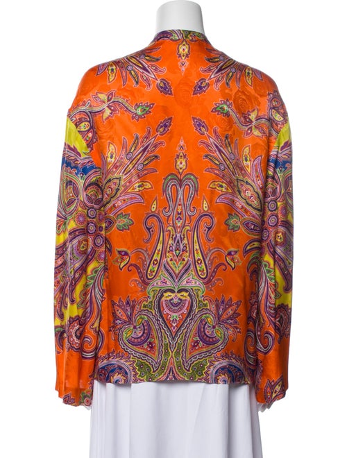 Etro Paisley Print Mock Neck Blouse