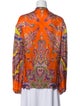 Etro Paisley Print Mock Neck Blouse
