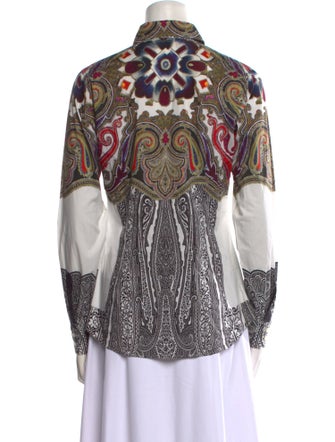 Etro Paisley Print Long Sleeve Button-Up Top
