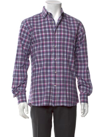 Etro Plaid Print Long Sleeve Shirt