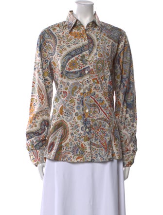 Etro Paisley Print Long Sleeve Button-Up Top