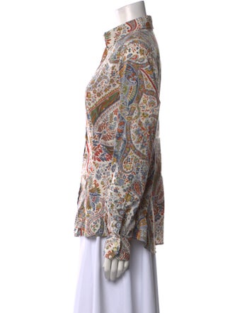Etro Paisley Print Long Sleeve Button-Up Top
