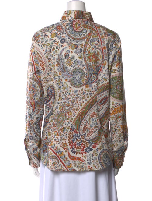 Etro Paisley Print Long Sleeve Button-Up Top