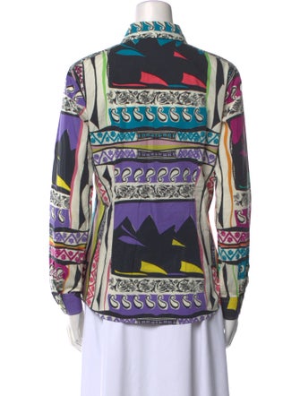 Etro Printed Long Sleeve Button-Up Top
