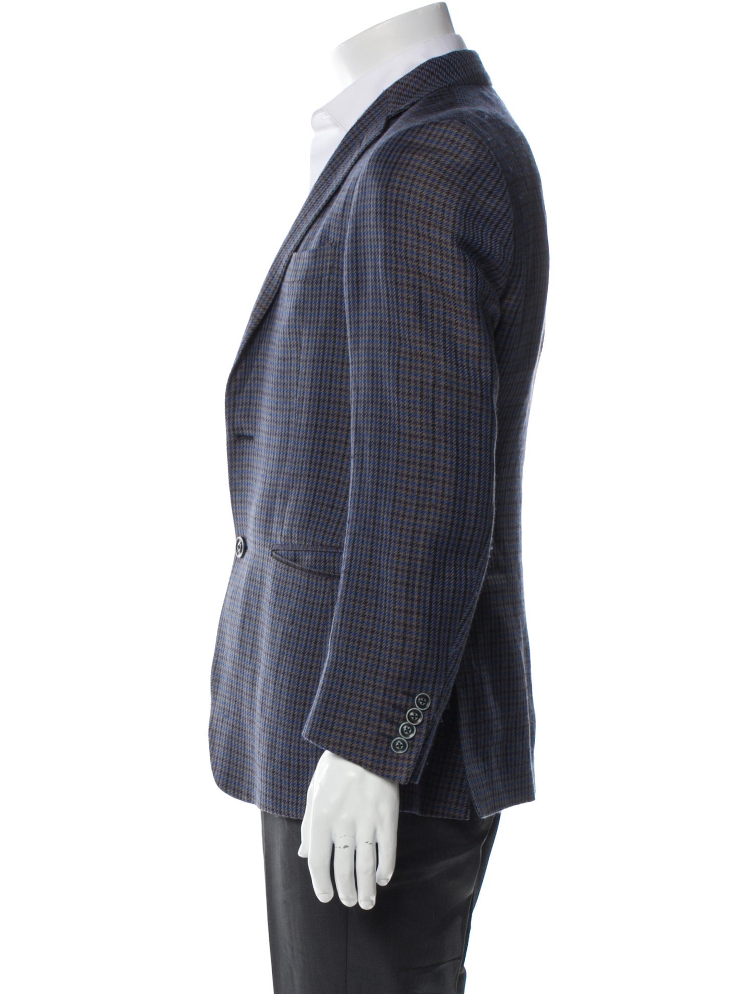Etro Wool Houndstooth Print Blazer