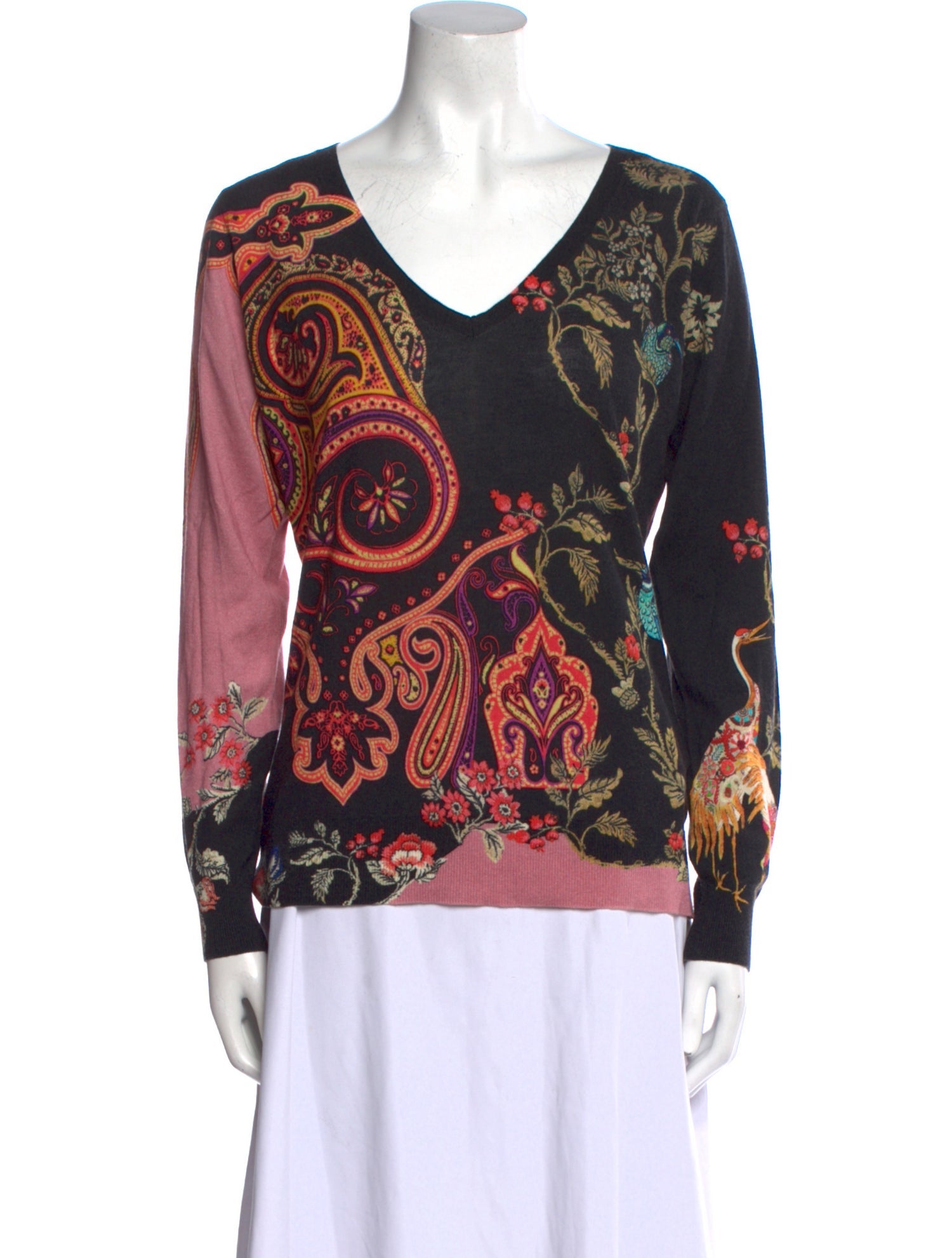 Etro Silk Paisley Print Sweater