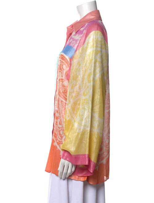 Etro Silk Paisley Print Button-Up Top