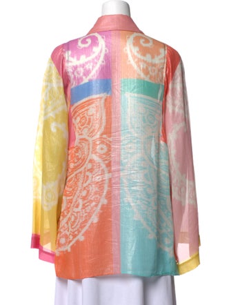 Etro Silk Paisley Print Button-Up Top