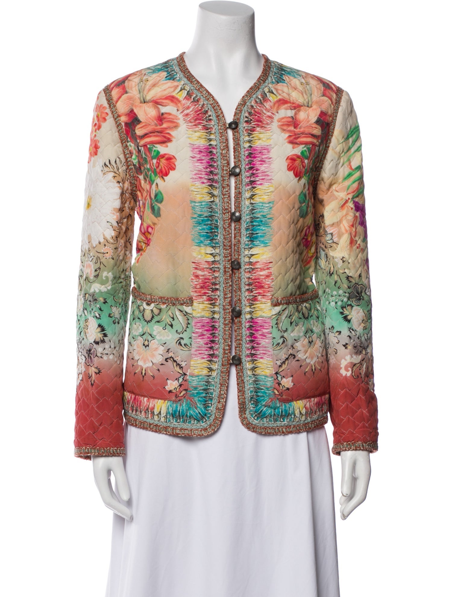Etro Silk Floral Print Evening Jacket
